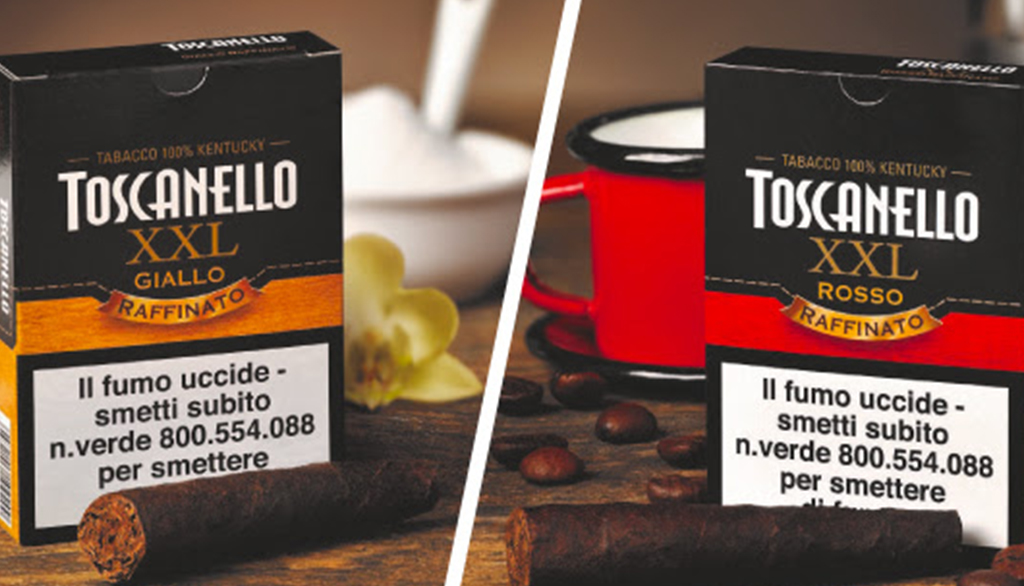 Nuovo sigaro Toscanello XXL Raffinato, primo aromatizzato pancia larga al gusto di vaniglia e caffè